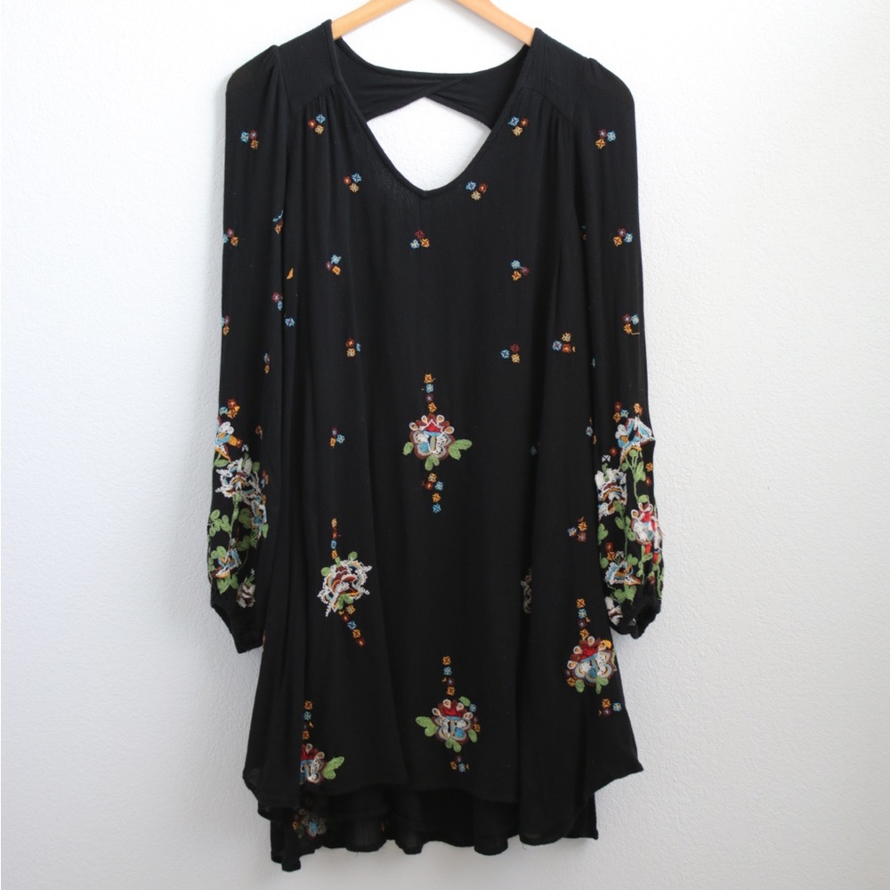 Free People Long-sleeve Flow Mini Dress Sz: L